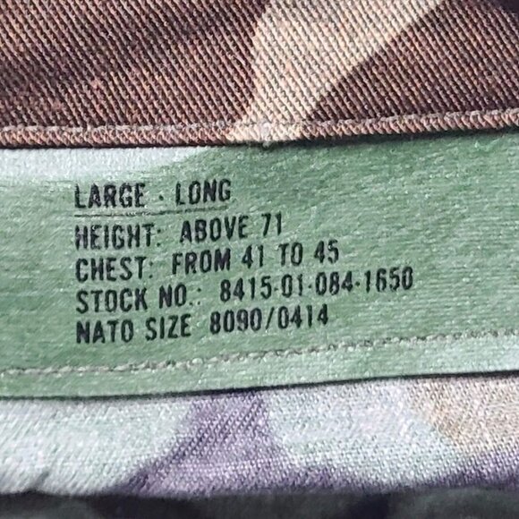 Military Coat DLA100-83-C-0408 Camouflage Combat Woodland Pattern Size L Long - Picture 3 of 14